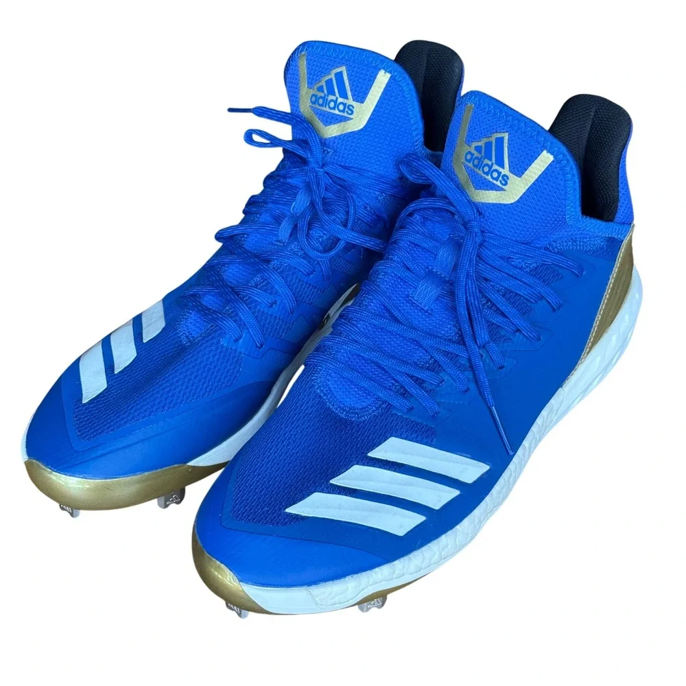 Adidas Adizero Afterburner 4 Baseball Cleats Royal Blue Gold CG5149 Mens 12.5